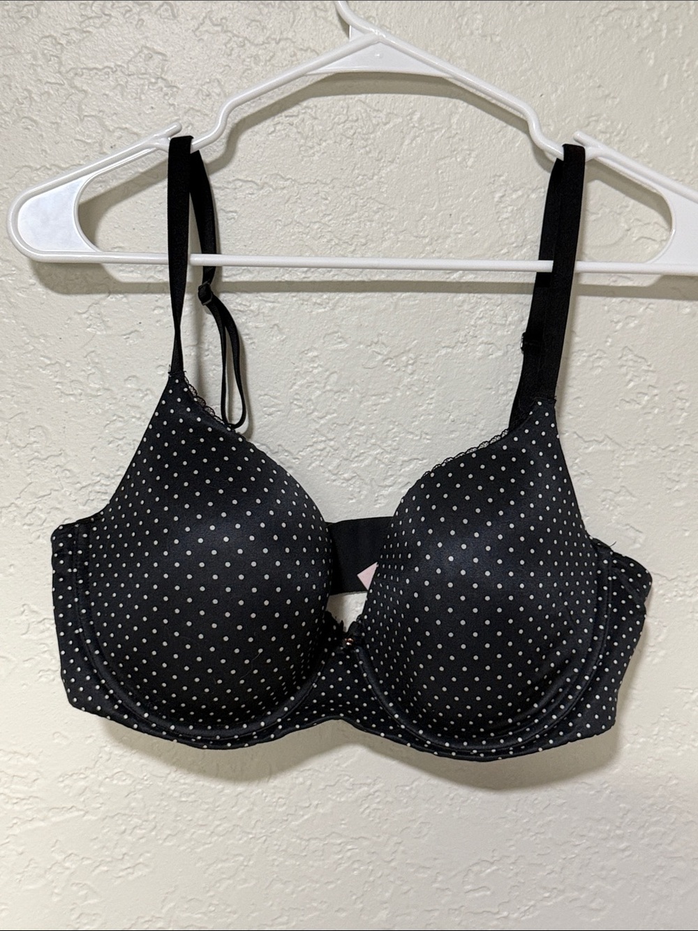 Victoria's Secret Black Bra with White Polka Dots